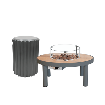 Happy Cocooning fire pit table set Riviera 80 anthracite