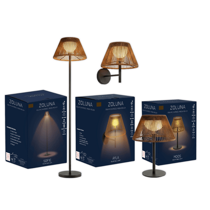 Package deal ZOLUNA 1x floor lamp Sofie + 1x table lamp Moos + 1x wall lamp Ayla