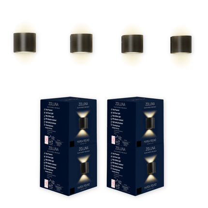 Pakketdeal ZOLUNA 4x wandlamp Marga rond