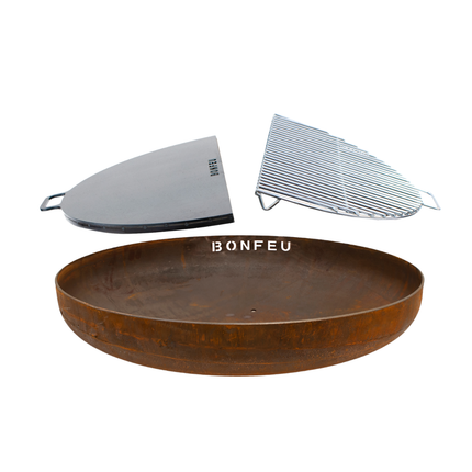 Package deal BonFeu fire bowl 100 + BonPlancha 1/2 100 + BonGrill 1/2 100