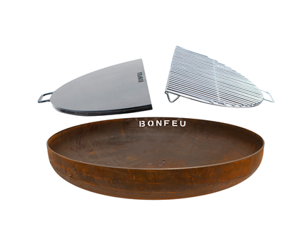 Package deal BonFeu fire bowl 80 + BonPlancha 1/2 80 + BonGrill 1/2 80