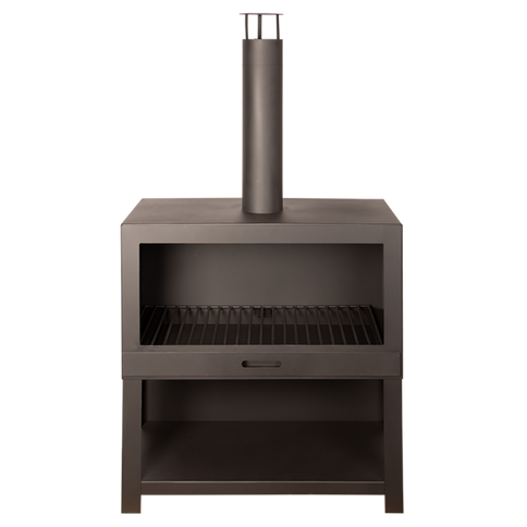 Esschert Terrace Stove + Wood Storage Black L