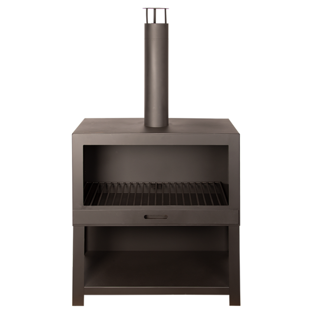 Esschert Terrace Stove + Wood Storage Black L