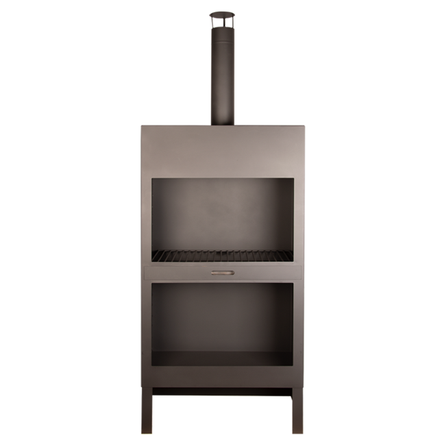 Esschert Terrace Stove + Wood Storage Black XL