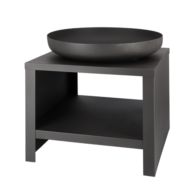 Esschert Firebowl with Wood Storage 60 cm Black