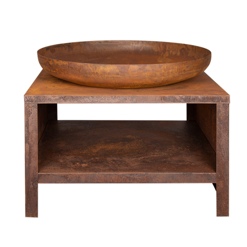 Esschert Firebowl with Wood Storage 80 cm Rust