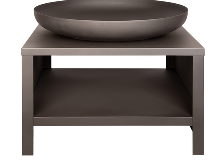 Esschert Firebowl with Wood Storage 80 cm Black