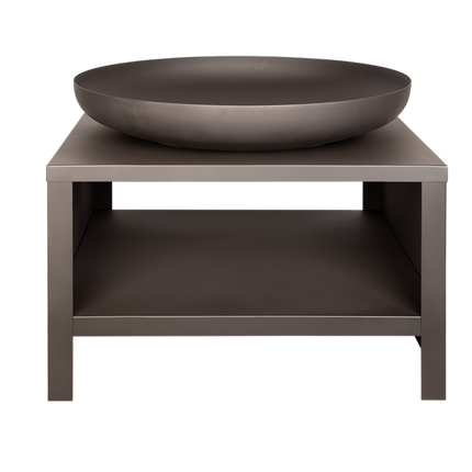 Esschert Firebowl with Wood Storage 80 cm Black