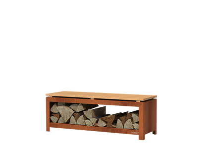FORNO Houtopslag Bank CortenStaal (1200 x 400 x 430)