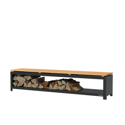 FORNO Wood Storage Bench Black