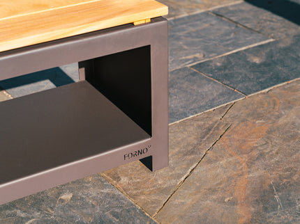 FORNO Wood Storage Bench Black