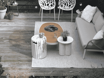 Happy Cocooning side table Rib travertine