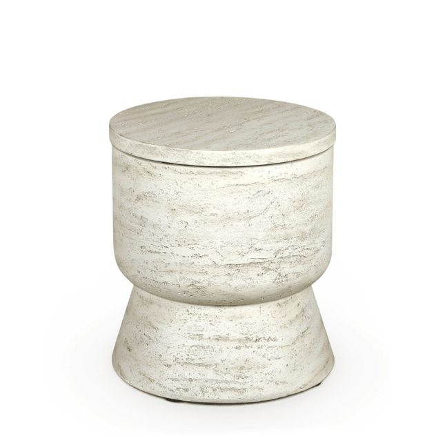 Happy Cocooning cooler table/side table Round travertine