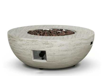Happy Cocooning fire pit table Estate Bowl 92 travertine