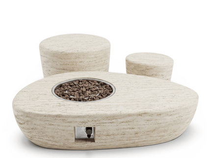 Happy Cocooning fire pit table Estate Organic 150 travertine