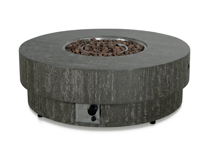 Happy Cocooning fire pit table Estate Round 105 oscuro travertine