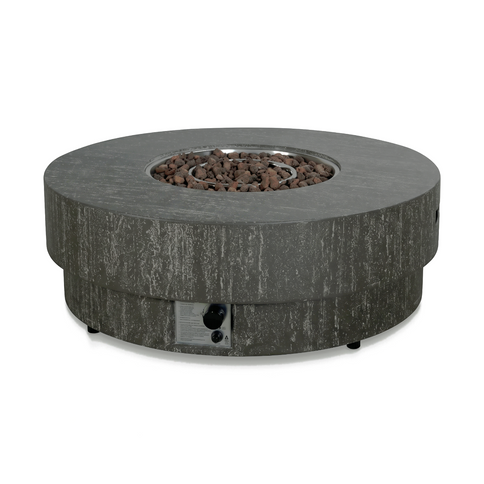 Happy Cocooning fire pit table Estate Round 105 oscuro travertine