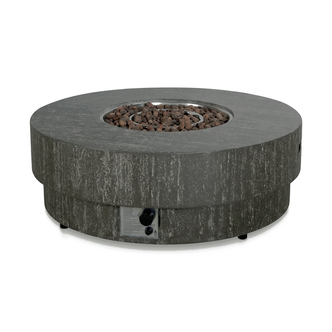 Happy Cocooning fire pit table Estate Round 105 oscuro travertine