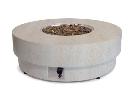 Happy Cocooning fire pit table Estate Round 105 travertine