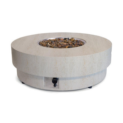 Happy Cocooning fire pit table Estate Round 105 travertine
