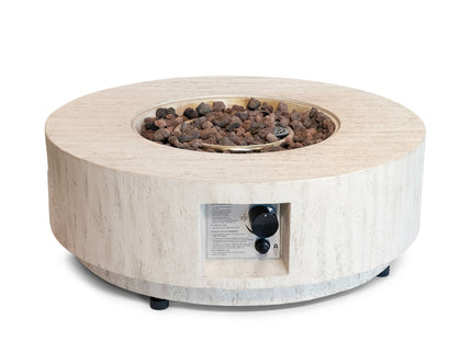 Happy Cocooning vuurtafel Estate Round 76 travertin