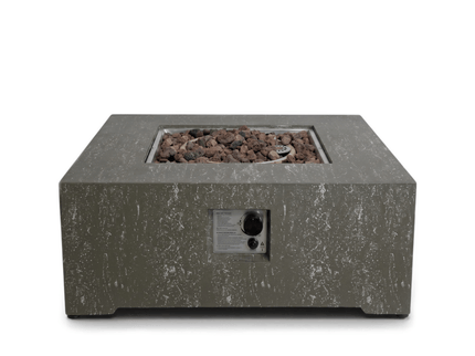 Happy Cocooning fire pit table Estate Square 88 oscuro travertine