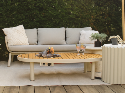 Happy Cocooning fire pit table Riviera 140 oyster beige