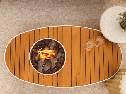 Happy Cocooning fire pit table Riviera 140 oyster beige