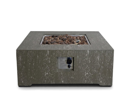 Happy Cocooning fire table set Estate Square 88 oscuro travertine