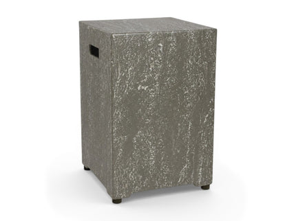 Happy Cocooning fire table set Estate Square 88 oscuro travertine