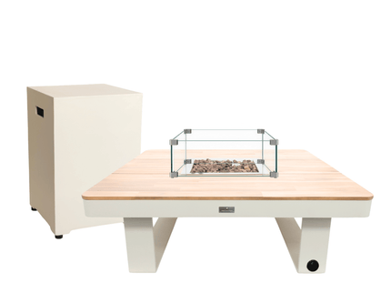 Happy Cocooning fire pit table Horizon 95 oyster beige
