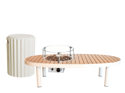 Happy Cocooning fire pit table set Riviera 140 oyster beige