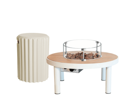 Happy Cocooning fire pit table set Riviera 80 oyster beige