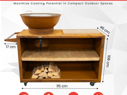 HEAT Trolle Outdoor Kitchen Rust