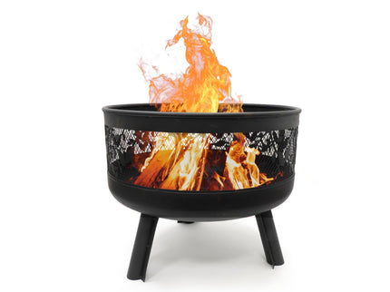 HEAT Firepit Alna with Spark Screen and grill grid