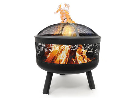 HEAT Firepit Alna with Spark Screen and grill grid