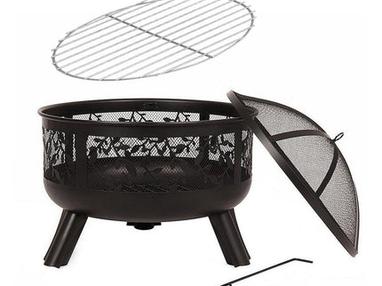 HEAT Firepit Alna with Spark Screen and grill grid