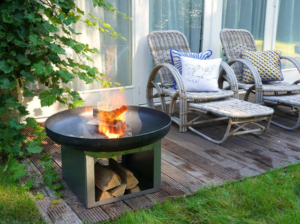 HEAT Fire Bowl Fresvik with Wood Storage