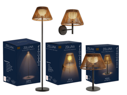 Package deal ZOLUNA 1x floor lamp Sofie + 1x table lamp Moos + 1x wall lamp Ayla