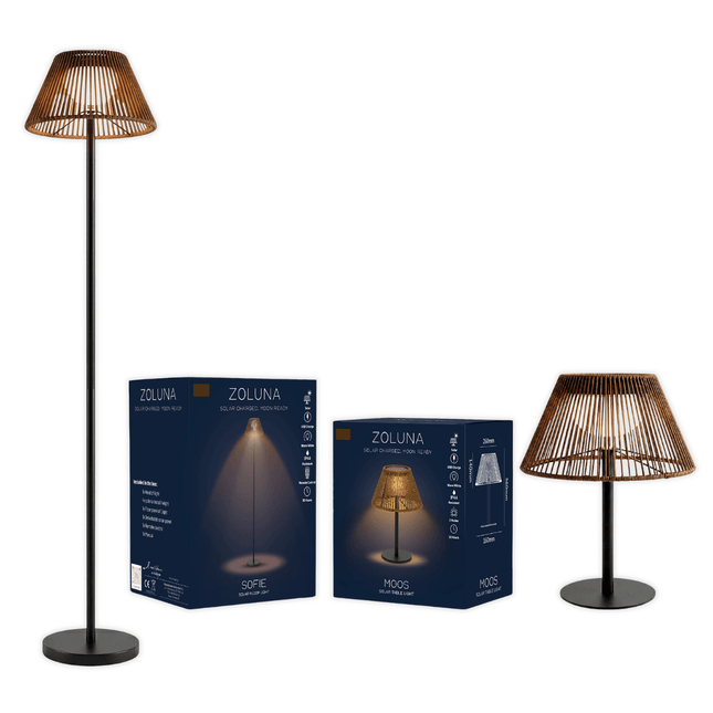 Package deal ZOLUNA 1x floor lamp Sofie + 1x table lamp Moos