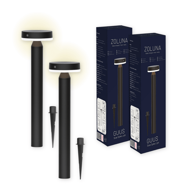 Pakketdeal ZOLUNA 2x solar priklamp Guus