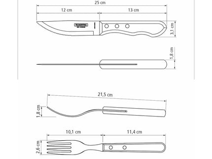 Tramontina 4 pcs Cutlery set Jumbo Polywood
