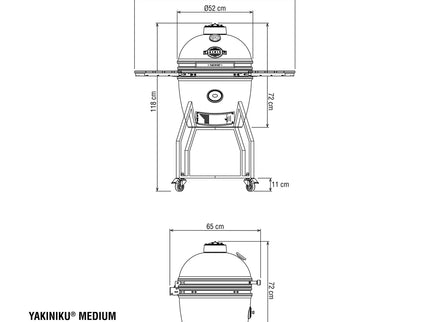 YAKINIKU kamado barbecue MEDIUM basic - Black Edition