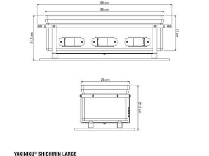 YAKINIKU table barbecue Shichirin LARGE rectangle