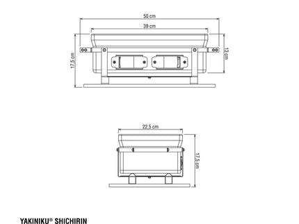 YAKINIKU table barbecue Shichirin MEDIUM rectangle