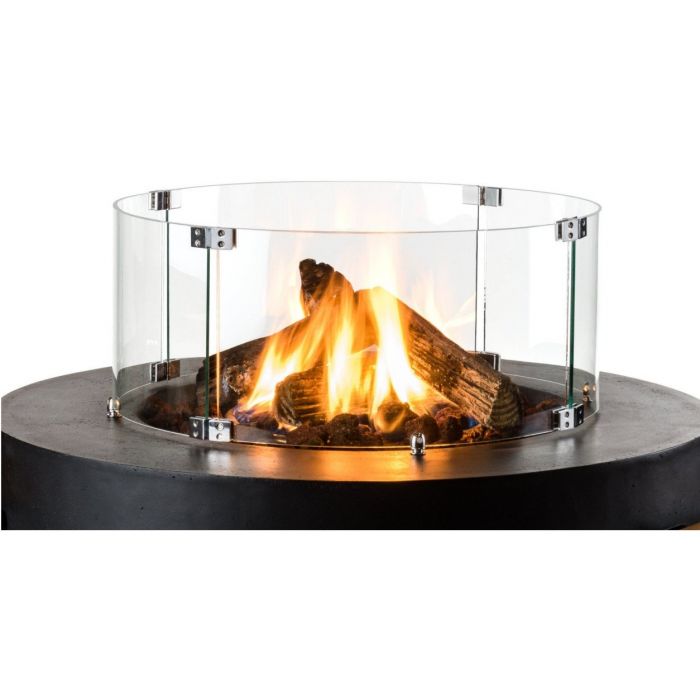 Happy Coing Glass Screen Surround, Round Glass Fireplace Screen