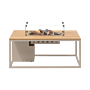 Cosi Firetable Cosiloft 120 Sandy Beige / Teak