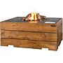 Happy C. Fire Table Rectangle Teak wood Anthracite
