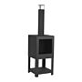 Esschert Fireplace with Wood Storage Black