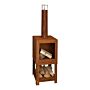 Esschert Fireplace with Wood Storage Rust